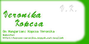 veronika kopcsa business card